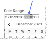 Visualization of time-of-day region in one of Date Range slider's date pickers