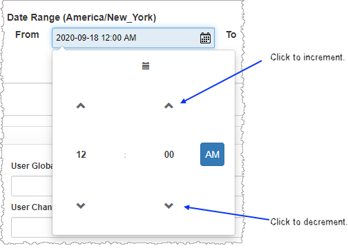 Expanded time icon showing option to specify time