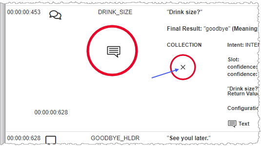Screen capture of failed turn status icon on the Conversation View page