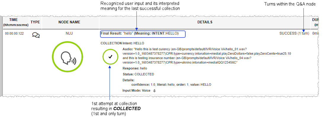 Snippet image showing details of application tab